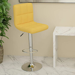 vidaXL Tabouret de bar Jaune moutarde Tissu 