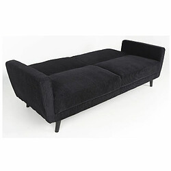 Paris Prix Canapé Convertible en Velours Garry 220cm Noir