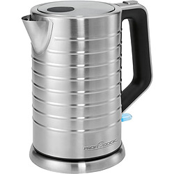 Bouilloire électrique, 1,7 L, sans BPA, acier inox, élément chauffant caché, 2200, Argent, Proficook, WKS1119