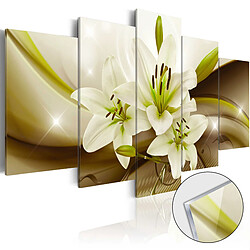 Decoshop26 Tableaux en verre acrylique décoration murale motif Lily moderne en panneaux 100x50 cm TVA110084 