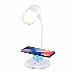 Acheter Lampe LED avec haut-parleur et chargeur sans fil Grundig Blanc Ø 12 x 26 cm Plastique 3-en-1