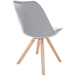 Decoshop26 Chaise de salle à manger x1 style scandinave en velours gris clair pieds en bois clair 10_0001474 pas cher