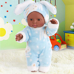 30cm Afro-américain Reborn Doll Full Vinyl Newborn Baby Gifts Blue