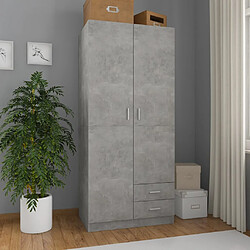 vidaXL Garde-robe Gris béton 80x52x180 cm Aggloméré