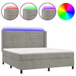 vidaXL Sommier à lattes de lit matelas et LED Gris clair 160x200 cm