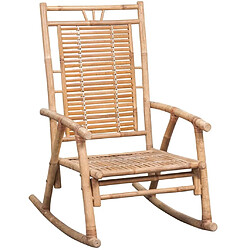 Maison Chic Chaise à bascule avec coussin | Fauteuil à bascule Rocking chair Bambou -GKD78366