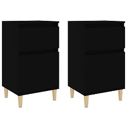 Maison Chic Lot de 2 Tables de chevet - Tables de Nuit noir 40x35x70 cm