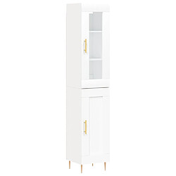 vidaXL Buffet haut Blanc 34,5x34x180 cm Bois d'ingénierie