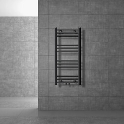 LuxeBath Radiateur sèche-serviette salle bain acier anthracite connexion central 40x80 cm