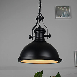 Universal Lustre rétro, 42 cm Lustre de style industriel Plafonnier Edison Noir Chaîne réglable Lampe en métal forgé Lampes d'ombrage Cuisine Salon Salle à manger