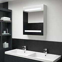 Maison Chic Armoire de salle de bain,Meuble de rangement,Meuble haut à miroir LED 50x13,5x60 cm -GKD761707