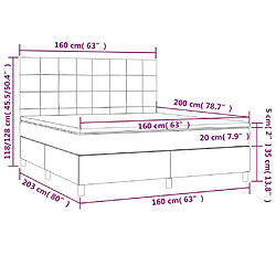 Acheter vidaXL Sommier à lattes de lit matelas et LED Gris clair 160x200 cm