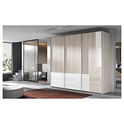 Inside 75 Armoire 3 portes coulissantes suspendues Icon 256,2 x 220 couleur Tundra Cristal Blanco Profil Inox 