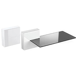 Meliconi 480522 BA étagères Etagère modulable Mural Synthétique ABS, Verre trempé Blanc 