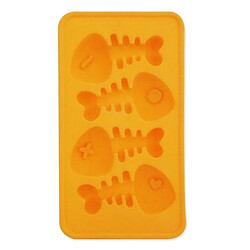 Totalcadeau Moule chocolet et bac à glacons arêtes de poisson en silicone jaune Moule chocolet et bac à glacons arêtes de poisson en silicone jaune pas cher