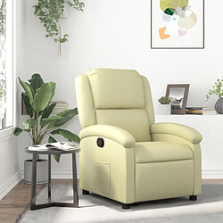 Maison Chic Fauteuil Relax pour salon, Fauteuil inclinable crème cuir véritable -GKD66322