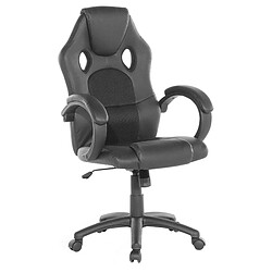 Beliani Chaise de bureau en cuir PU noir FIGHTER 