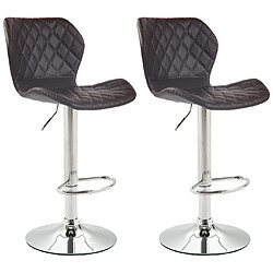 Non Lot de 2 tabourets de bar liège simili cuir chrome 