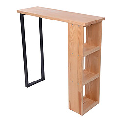 Helloshop26 Table de bar avec étagère intégrée 89,5 x 90 x 29 cm bois de pin 03_0008554