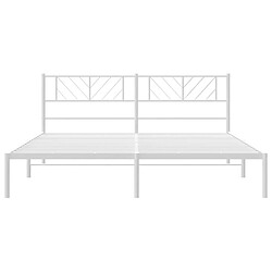 Maison Chic Lit adulte - Cadre de lit métal avec tête de lit,Structure du lit Contemporain pour chambre blanc 183x213 cm -MN33442 pas cher