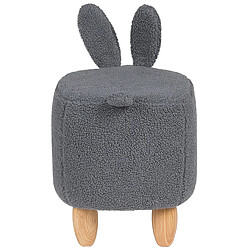 Beliani Tabouret enfant en tissu peluche gris BUNNY pas cher