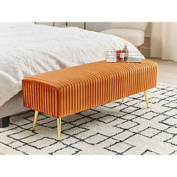 Beliani Bout de lit en velours orange PATERSON