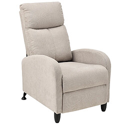 Fauteuil Relaxant Bregenz Inclinable et Repose-Pieds Textile Marron [en.casa]