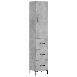 Maison Chic Buffet,Meuble de Rangement,commode pour salon,Cuisine Gris béton 34,5x34x180 cm Bois d'ingénierie -MN90642