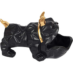 The Home Deco Factory Vide poche bouledogue debout origami Noir et doré. Vide poche bouledogue debout origami Noir et doré