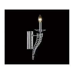 Luminaire Center Applique murale Santo 1 Ampoule chrome poli/cristal Coloris : chrome poli Largeur en Cm : 10 Hauteur en Cm : 43 Profondeur en Cm : 16 Poids en Kilos : 0,7 Nombre d'ampoules : 1 Type d'ampoule : E14 Puiss