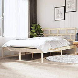 vidaXL Cadre de lit sans matelas bois massif 140x190 cm