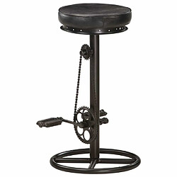 Acheter vidaXL Tabourets de bar lot de 2 noir cuir véritable de chèvre