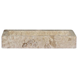 vidaXL Lavabo mural crème 38x24x6,5 cm marbre