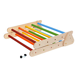 KateHaa Triangle d'escalade en bois aux couleurs de l'arc-en-ciel | Structure / Cadre d'escalade d'intérieur pour enfants | Jouets Montessori