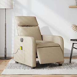 Maison Chic Fauteuil Relax pour salon, Fauteuil inclinable de massage électrique crème tissu -GKD19387