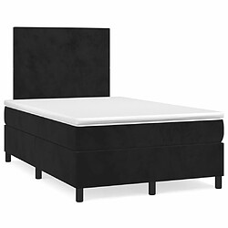 Maison Chic Lit adulte - Lit + matelas + LED,Sommier à lattes de lit et matelas LED noir 120x190 cm velours -GKD28205