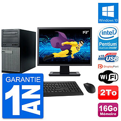 PC Tour Dell 790 MT Ecran 19" Intel G630 RAM 16Go Disque Dur 2To Windows 10 Wifi - Occasion