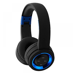 General Casque sans fil Bluetooth à suppression active du bruit sur l'oreille avec microphone, basses profondes, coussinets protéinés confortables, microphone antibruit rétractable.(bleu foncé) 