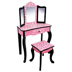 Teamson Kids Coiffeuse enfant Teamson bois table maquillage miroir tabouret fille TD-11670A