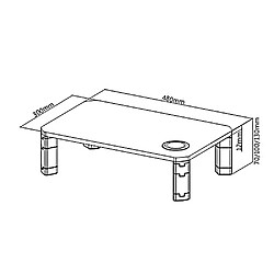 Support d'écran réglable en hauteur avec recharge sans fil Qi Monitor Stand 17"~32" jusqu'à max. 20kg Chargeur à induction pas cher