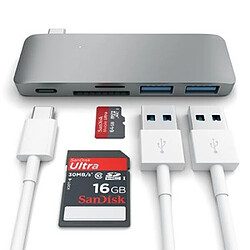 Avis Satechi Hub Type-C avec 2 Ports USB 3.0 et 2 Lecteurs Carte SD/Micro SD Gris anthracite