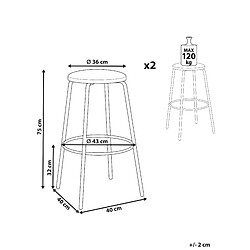 Avis Beliani Tabouret de bar Set de 2 Velours Vert émeraude MORTON