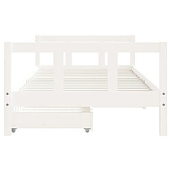 Maison Chic Lit d'Enfant Chambre - Cadre de lit pour enfants tiroirs blanc 90x190 cm bois pin massif -MN27912 pas cher