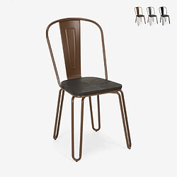 Ahd Amazing Home Design Chaises en acier de style Tolix au design industriel pour bar et cuisine Ferrum One, Couleur: Marron 