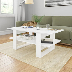 vidaXL Table basse Blanc brillant 110x55x42 cm bois d'ingénierie