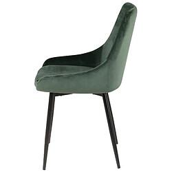 Acheter Lot de 4 Chaises Repas Velours Vert avec Piétement Métal Noir Kari KosyForm