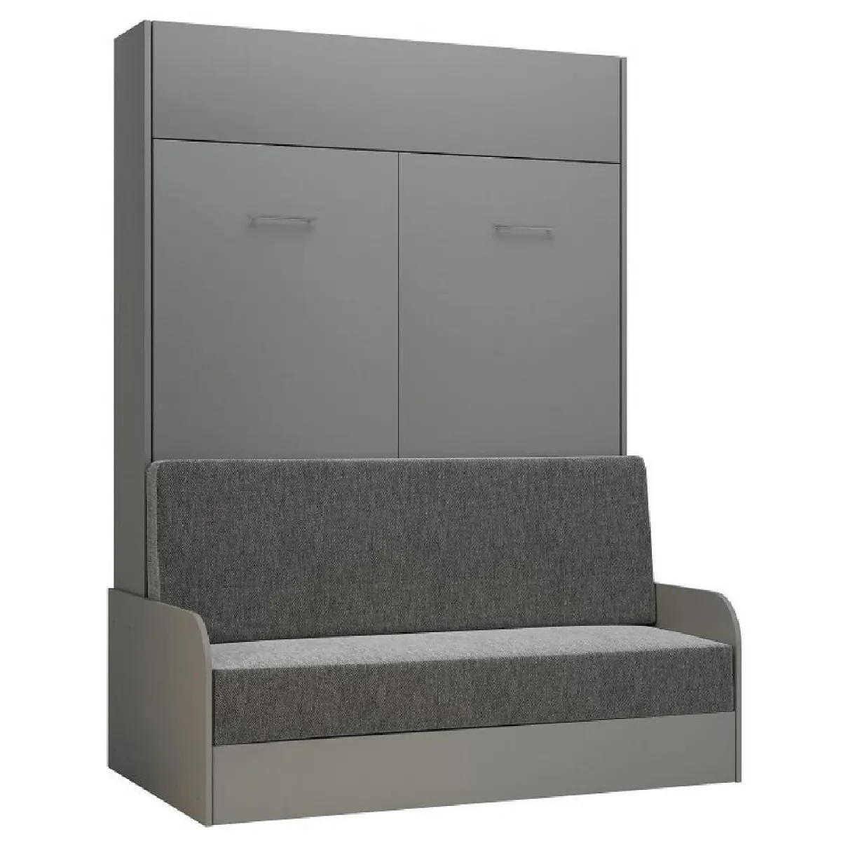 Inside 75 Armoire lit escamotable DYNAMO SOFA accoudoirs structure gris mat canapé gris couchage 140*200 