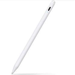 Stylet actif compatible avec Apple iPad, stylets pour écrans tactiles, rechargeable capacitif 1,5 mm pointe fine avec iPhone iPad et autres tablettes (blanc) 