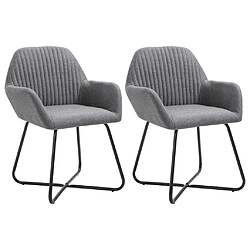 vidaXL Chaises à manger lot de 2 gris foncé tissu 