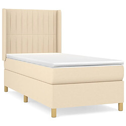 Maison Chic Lit Adulte - Lit simple Lit à sommier tapissier avec matelas moelleux - Meuble de Chambre - Crème 100x200 cm Tissu -MN45325